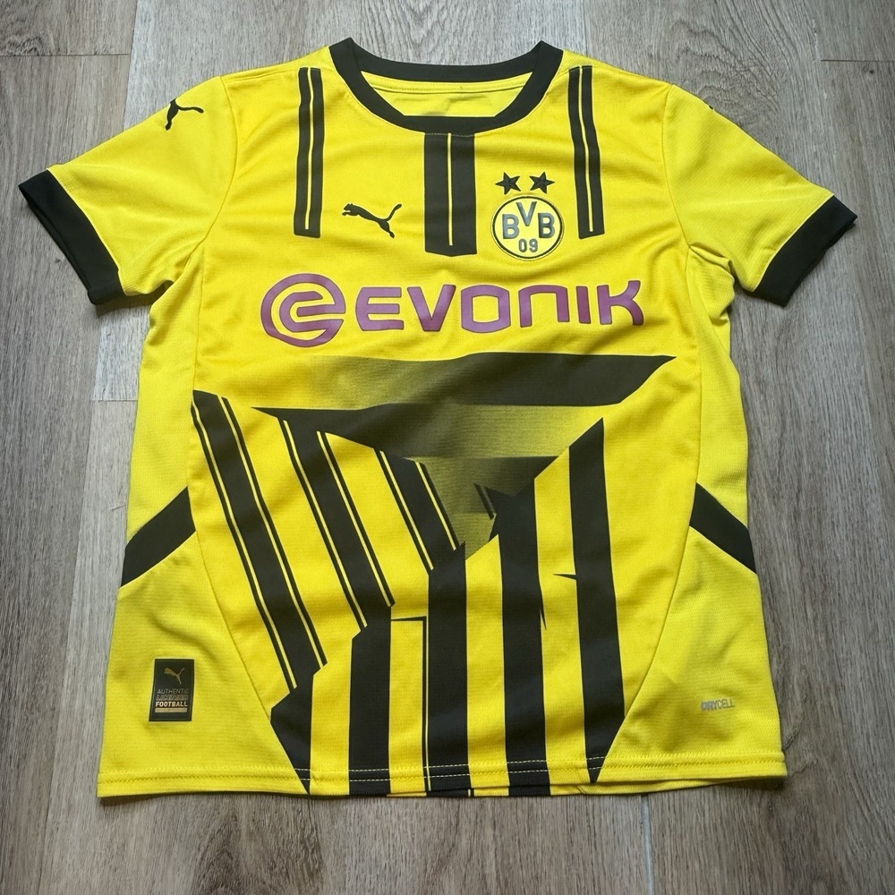 BVB Borussia Dortmund Jersey Youth Medium Yellow Home Cup Shirt Puma Boys